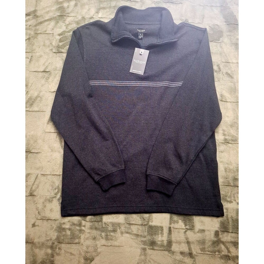 Van Heusen Men's Size M 1/4 Zip Pullover Sweater Blue Long Sleeve New